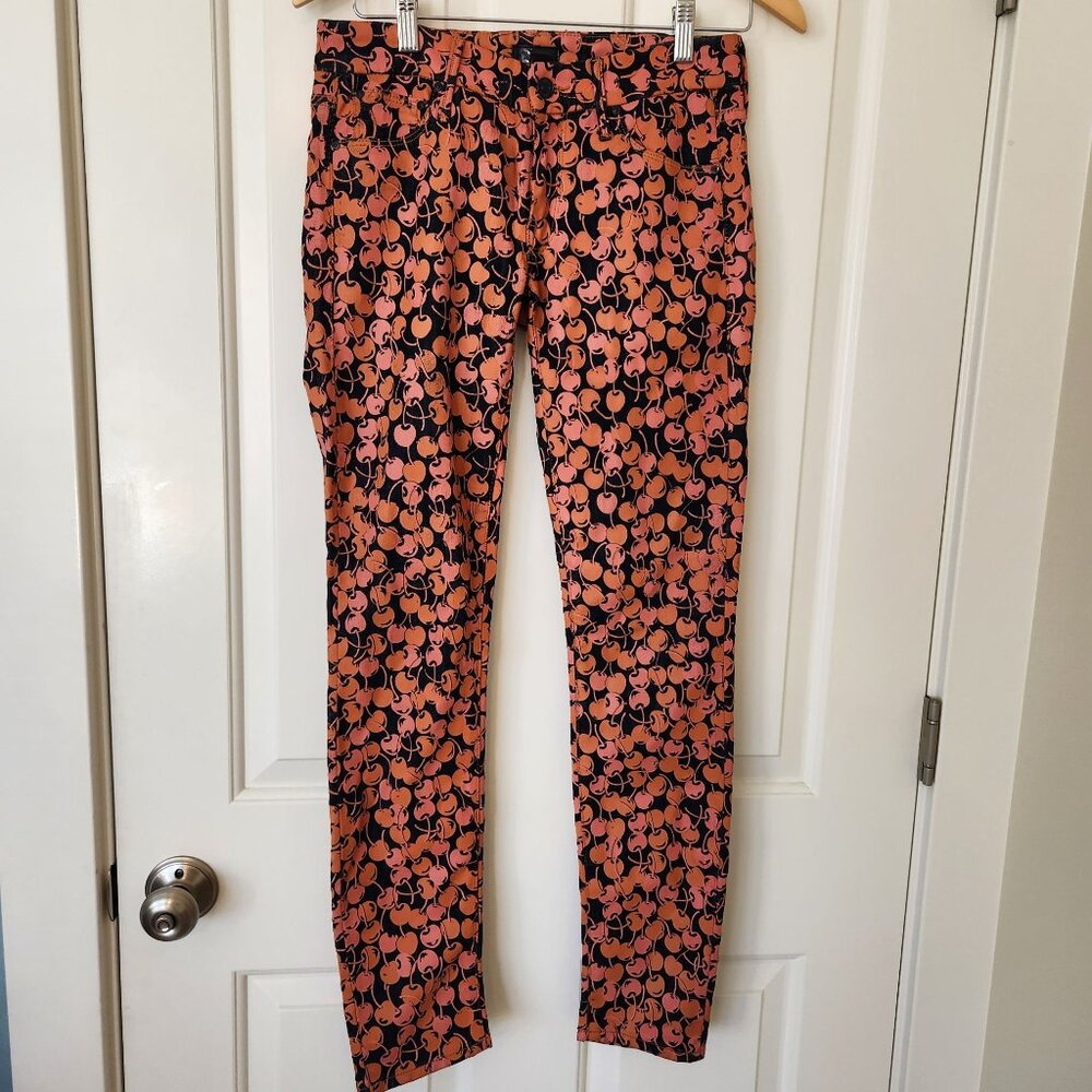 Mother Denim Jeans Leggings The Looker Cherry Pickin Garden Girl Fruit Market - Picture 2 of 13